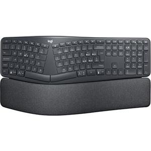 Logitech ERGO K860 Wireless Split Keyboard - Ergonomic Wireless Keyboard, Wrist Rest, Bluetooth and USB Connectivity, Compatible with Windows and Mac, Italian Layout ‎QWERTY - Grey