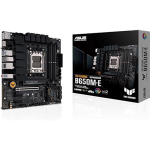 ASUS TUF GAMING B650M-E Scheda madre AMD mATX, Ryzen 9000/8000/7000, 8+2 DrMOS DDR5, PCIe 5.0, 2 slot M.2, Lan 2.5Gb, 2 DP, HDMI, USB Type-C, Cancellazione del Rumore AI bidirezionale e Aura Sync