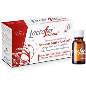 Paladin Pharma Lactofer Fermenti - Integratore Probiotico in 10 Flaconcini da 10 ml per l'Equilibrio della Flora Intestinale