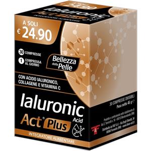 F&F Ialuronic Acid Act Plus - Integratore con Acido Ialuronico e Collagene per Pelle Elastico e Luminosa - 30 Compresse