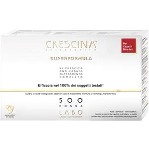 Labo International Srl Crescina Ri Crescita Super Formula 500 - Trattamento anticaduta per donne, 20 fiale da 3,5 ml