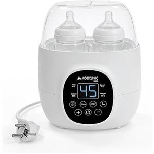 Mobiclinic®, Scaldabiberon e Sterilizzatore, 6 in 1, Doppia Capacità, Scongela, Programmabile, Mantiene la Temperatura, Riscaldamento Rapido, Latte Materno, Schermo LCD, Compatto, Bibidu
