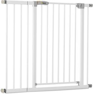 hauck Cancelletto di Sicurezza per Bambini Open N Stop KD incl. Estensione da 21cm - Cancelletto per Bambini da 96 a 101cm - Fissaggio a Pressione - Estensibile, per Porte e Scale - Metallo, Bianco