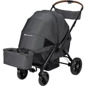Bebeconfort Helios, Passeggino Gemellare dalla Nascita, 0-4 Anni, 0-22 kg, 2 Sedute Faccia a Faccia, Ruote Larghe All-Terrain, Compatto da Chiuso, Carretto bambini, Capottina, Mineral Graphite