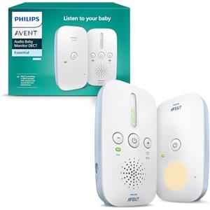 AVENT Philips Avent DECT Audio Baby Monitor, audio bidirezionale, nessuna interferenza, portata di 330 metri, durata della batteria di 24 ore, modalità Smart ECO, luce notturna, SCD503/26