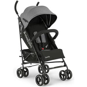 Kikka Boo Passeggino KikkaBoo BEETLE, Passeggino da viaggio fino a 22 kg, Pieghevole, Leggero, Compatto, Grigio