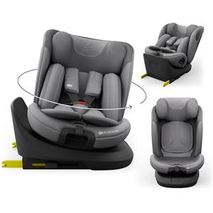 kk Kinderkraft Kinderkraft I-GROW 2 PRO Seggiolino auto 0-36 kg, I-SIZE 40-150 cm, Seggiolino 360 girevole, con Isofix Base, Reclinabile Posizione sdraiata, Poggiatesta regolabile, Gruppo 0 1 2 3, Grigio