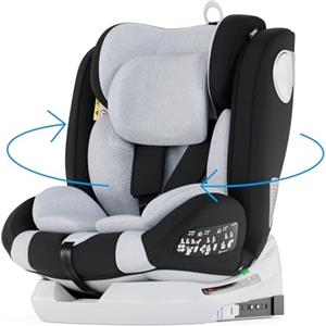 Babify Onboard Seggiolone Auto Isofix I-Size per Bambini da 0 Mesi - 12 Anni, 40-150cm, Seduta Auto Bimbi Regolabile e Reclinabile, rotazione di 360º, Gruppo 0, 1, 2, 3