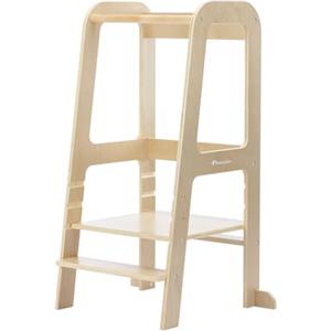Bebeconfort Hoya Torre Montessoriana Bambini 1,5-6 anni (30 kg), 3 Altezze Regolabili, Torre di Apprendimento in Legno, Peso 6,2 kg, Legno Verniciato Extra Durata, Piedini Sicurezza, Natural Wood