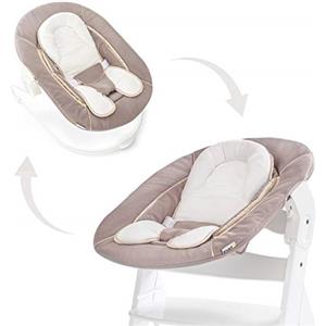 hauck Alpha Bouncer 2in1, Beige - Sdraietta Neonato con Base Dondolo Compatibile con Seggioloni Pappa Alpha+ e Beta+ - da 0 Mesi fino a 9 kg - con Cintura a 3 Punti e Riduttore di Seduta