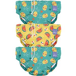 Bambino Mio, Costumino Contenitivo, A Prova di Perdite, Stiloso e Leggero, Tropicale, Confezione da 3, Larga (1-2 Anni)