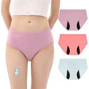 INNERSY Mutande Mestruali Ragazza Flusso Abbondante Mutandine Assorbenti Culotte Bambina Pacco da 3 (XL, Rosa, Blu, Viola)