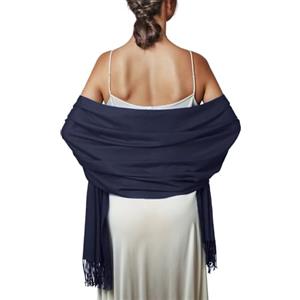 PIOYMEYA Sciarpa Stola Blu Navy Donna Invernale Scialle Sciarpe Elegante Cerimonia Foulard Pashmina