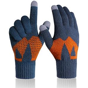 Donfri Guanti Touch Screen Invernali Termici Uomo Antiscivolo Scaldamani in Maglia da Ufficio per Sci,Running,Palestra,Ciclismo,Guida (Grigio)