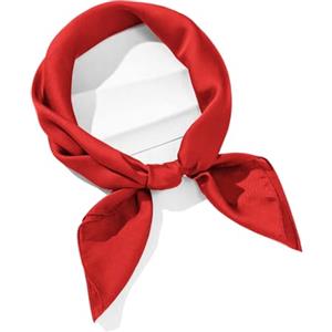 Van Der Rich ® - Elegante Sciarpa Quadrata in Raso di Seta - Donna (Rosso)