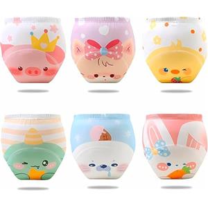 PlayGround® Mutandine da Apprendimento per Bambini e Bambine - Confezione da 6 - Slip Assorbenti in Puro Cotone, Morbidi e Confortevoli - Riutilizzabili, Ecologici e Lavabili Facilmente in Lavatrice