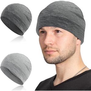 AOOSA 2 Pezzi Berretto Uomo Donna, Ciclismo Skull cap Casco Liner, Leggero Cotone Sportivo Cappello, Multifunzione Copricapo per la Corsa, Casco Moto, Casco Bici, Dormire