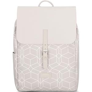 LARKSON Zaino Donna Beige Motivo - Ida - Borsa Zainetto Porta PC 13 Pollici - Ideal per l'Università, il Lavoro, il Tempo Libero - Idrorepellente