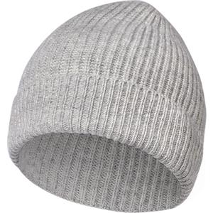 Vicloon Berretto in Lana, Berretto Invernale Termico Unisex, Beanie in Maglia Termica (Grigio)