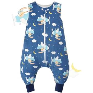 WYTbaby Sacco Nanna con Piedini 1.0 Tog in 100% Cotone - Morbido Sacco Nanna per Tutto l'Anno per Bambini - Senza Maniche - Ideale per il Sonno e il Calore - Perfetto per Ragazzi e Ragazze, 70/6-18