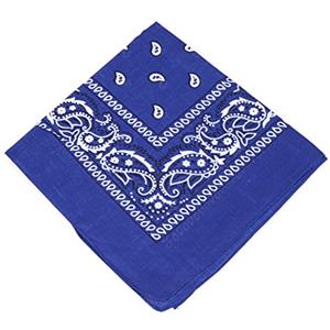 BOOLAVARD 100% Cotone, 1, 6 o 12 Confezioni Bandane con Motivo Paisley Originale | Scelta di Colore Headwear Sciarpa / Capelli della Testa del Nastro Wrap Collo Polso Cravatta (Nero, Rosso, Blu, Bianco, ecc) (Blu)