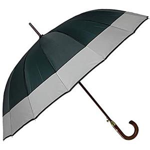 VIRSUS 1 Ombrello Grande G529B di colore verde con fascia da Uomo e Donna - Antivento, Automatico, Manico e Asta effetto Legno, pioggia inverno 16 Stecche
