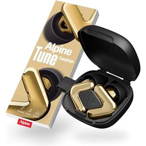 Alpine Tune Tappi per Orecchie per Concerti e Musica, Protezione Antirumore per Musicisti, Qualità Hi-Fi con Suono Cristallino, Riduzione Rumore 19dB, 4 Taglie, Festival, Feste e Club, Oro
