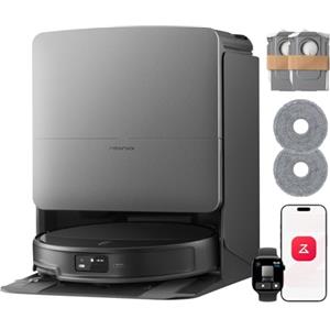 roborock Saros 20 Set Robot Aspirapolvere 36.000Pa, Supera Ostacoli da 8,8cm, Anti-Groviglio, Evita Oltre 300 Oggetti, Lavaggio Mocio con Acqua a 100°C, Nuovissima RockDock, Videochiamata, Hello Rocky