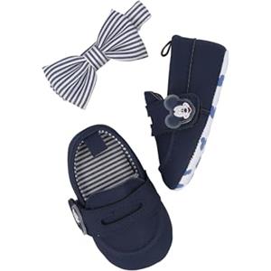 Ellepi Set scarpe papillon mocassino Disney Topolino elegante neonato bambino pantofole antiscivolo calzini bimbo scarpine primi passi bambini invernali stivaletti battesimo cerimonia (0-6 Mesi, wx6125)