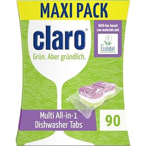claro Multi All-in-1 - 90 pastiglie per lavastoviglie - senza fosfati, ecologico e vegano - pellicola solubile in acqua