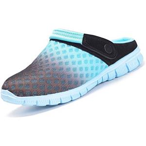 Gaatpot Zoccoli e Sabot per Uomo Donna,Pantofole da Casa Leggero Ciabatte all'aperto Antiscivolo,Nero Bianco,44 EU