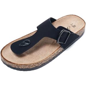 JOMIX Ciabatte Donna Estive Infradito Ciabatte Sughero Donna Sandali Infradito SD2028 SD8040-S1 (Nero, 40)