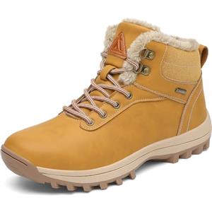 Pastaza Stivali da Neve Uomo Donna Trekking Scarpe Inverno Impermeabili Outdoor Pelliccia Sneakers Giallo,48EU