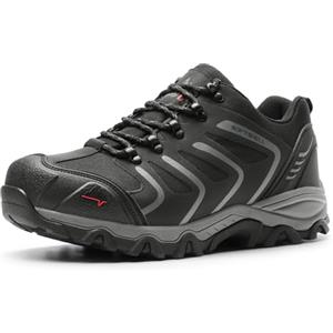 NORTIV 8 Scarpe da Escursionismo Uomo Trekking Arrampicata Sportive All'aperto Impermeabili Traspiranti Sneakers,Size 48,Nero/Scuro/Grigio,160448_Low-E
