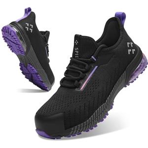 SPIEZ Scarpe Antinfortunistiche, Scarpe da Lavoro Donna, Nero Viola, EU 36