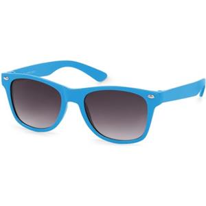 styleBREAKER Occhiali da sole Nerd Kids Nerd con montatura in plastica e lenti in policarbonato, design classico retrò 09020056, colore:Montatura Blu chiaro/Vetro Grigio Sfumato