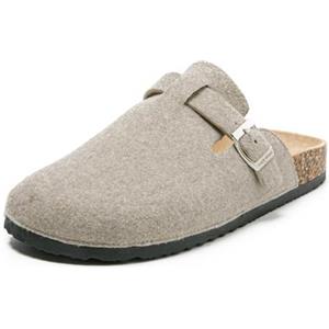 JOMIX Ciabatte Uomo Comode da Casa Pantofole Sabot con Suola Antiscivolo Zoccoli in Feltro con Fibbia Regolabile Scarpe Slip-On MCT255084 Beige 40