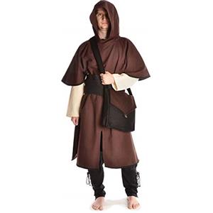 HEMAD Borsa medievale Dwain in feltro di lana nero-rosso, nero-verde, nero-marrone, nero-blu avvolgimento LARP