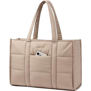 LOVEVOOK Borsa Donna, Grande Puffer Borse Università Borsa da Lavoro porta PC 15,6 Pollici, Tote Bag Shopper Borse Tracolla per Ufficio Insegnante Docente Scuola