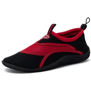 JOMIX Scarpette da Scoglio Uomo Scarpe Mare Immersione Uomo MDS250063-0 (Nero Rosso, 44)