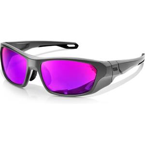 KANASTAL Viola Specchio Occhiali da Sole Ciclismo Sportivi Polarizzati Uomo Donna UV400 Lila Specchiati Avvolgenti Veloci mtb Purple Cycling Sunglasses per Ciclista Corsa Montagna -Violet Grigio