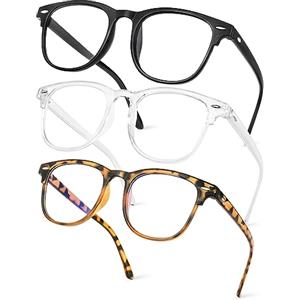 Aomig Occhiali Anti Luce Blu, 3 Pacco Occhiali da Lettura per Uomo e Donna, Occhiali per Pc con Blocco Della Luce Blu, Anti Luce Blu Lenti Antiriflesso per Leggero Comodo Lettori