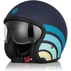 ORIGINE Casco moto Jet Casco da scooter con visiera omologata ECE 22-06 (EXPLORER MATT TITANIUM, XL)