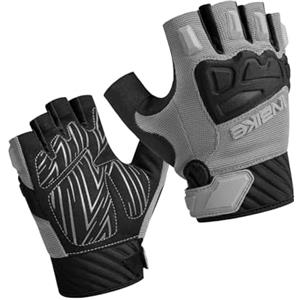 INBIKE Guanti MTB Estivi da Uomo Guanti Ciclismo Senza Dita in 5mm Imbottitura Traspirante Antiscivolo con Ottima Presa(Nero,XL)