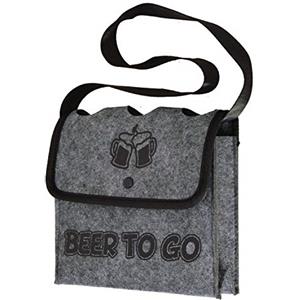 Out of the blue Beer to go - Borsa per bottiglie di birra con 3 bottiglie, grigio., 18,5·21·7cm, Borsa a tracolla grigia Beer to go