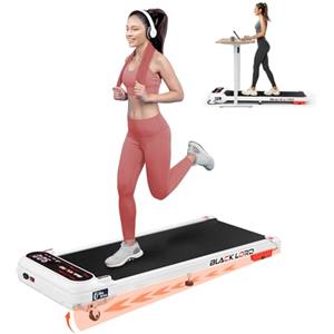 BLACK LORD Tapis roulant X7, Walking Pad sottoscrivania, Motore silenzioso 3.0CV, Portata 130kg, Tracciamento Bluetooth, 3 livelli inclinazione, Nastro antiscivolo (Senza maniglione, Bianco)