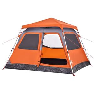 vidaXL Tenda a Cupola 4 Persone Grigio e Arancione a Rilascio Rapido