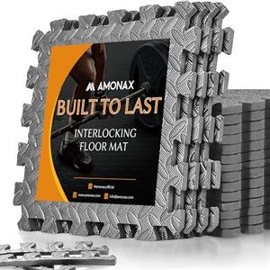 Amonax Tappetini ad incastro per esercizi, in schiuma EVA, per bambini, per piscina, garage, attrezzature per esercizi fitness, palestra domestica, 30 x 30 cm