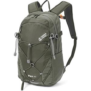 Terra Peak® Zaino da Trekking 20 litri uomo donna verde olive FLEX 20 PICCOLO - Zaino da escursionismo, viaggio sportivo e montagna da esterno ergonomico e impermeabile Hiking e escursioni traspirante