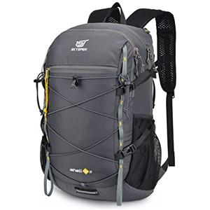 SKYSPER Zaino Ultraleggero Pieghevole, 30L con Strisce Riflettenti da Trekking, Hiking Escursione Viaggio Uomo Donna ISHE30-Grigio